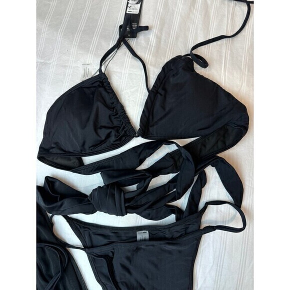 Cut Detail Waist Tie Bikini Cover Up 3 Piece Bikini set Size M‎ RefN02 - Picture 7 of 8